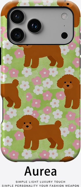 Potdemiel Aurea Case Matte Bumper MagSafe kompatible iPhone Hülle mit Pudel-Blumengarten-Motiv in Multicolour - Bild 1