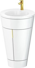 Duravit Waschtischunterschrank Starck 1 c-bonded Set in Weiß Hochglanz, Wandmontage mit Innenbeleuchtung, B/T/H: 56 x 60,5 x 86,4 cm - Bild 1