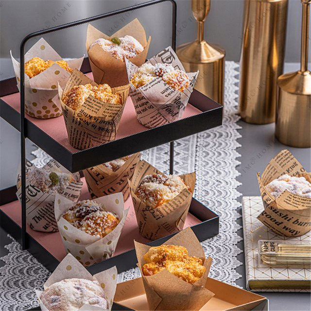 50 Stück Ölbeständige Kuchenpapier Backförmchen für Muffins und Cupcakes in Mehrfarbig - Bild 1