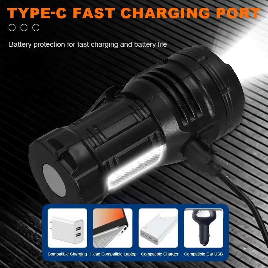 Heinast LED Taschenlampe mit Magnet und USB-Ladefunktion, Schwarz - Bild 5