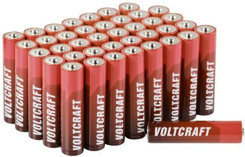 Voltcraft Industrial AAA Micro Batterien Alkali-Mangan 1300 mAh 1.5V, 40 Stück, Rot - Bild 1