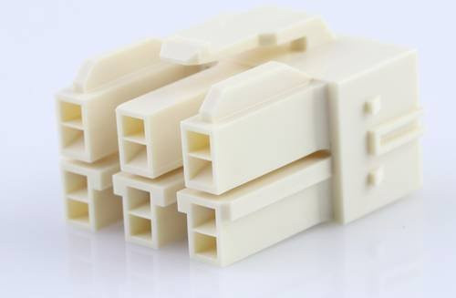 Molex Buchsengehäuse-Kabel mit 6 Polen, Rastermaß 6,50 mm, Farbe: Weiß/Beige - Bild 1