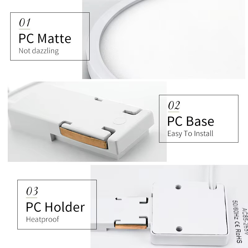 MARPOU LED-Deckenleuchte Ultradünn Kaltweiß Flush-Mount für Wohnzimmer Schlafzimmer und Küche - Bild 2