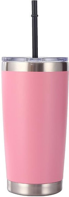Yiran Furniture Thermosbecher aus Edelstahl in Pink für Büro, Outdoor und Auto, 20oz - Bild 1