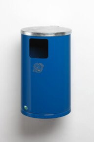 VAR Abfallsammler Typ WR 1 zur Wand- oder Rohrbefestigung, Enzianblau, 30 l - Bild 1