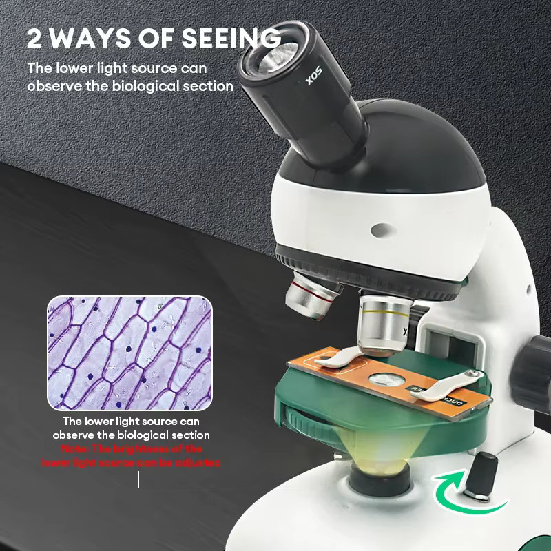 CONUSEA Mikroskop Kit, Tragbare Labor Mikroskope, Biologische Wissenschaft Pädagogisches Spielzeug - Bild 4