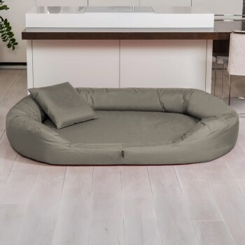 Tierlando Orthopädisches Hundebett SAMMY aus Polyester mit abnehmbarem Bezug und erhöhter Umrandung, Dunkelbraun/Beige, B: 140 cm, T: 105 cm, H: 30 cm - Bild 2