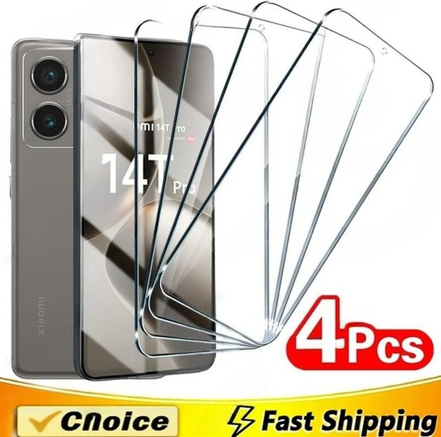 4 Stück Panzerglas Displayschutzfolie für Xiaomi Mi 14T Pro 13T 12T 11T 10T 9T 14 13 12 11 Lite 5G in Transparent - Bild 1