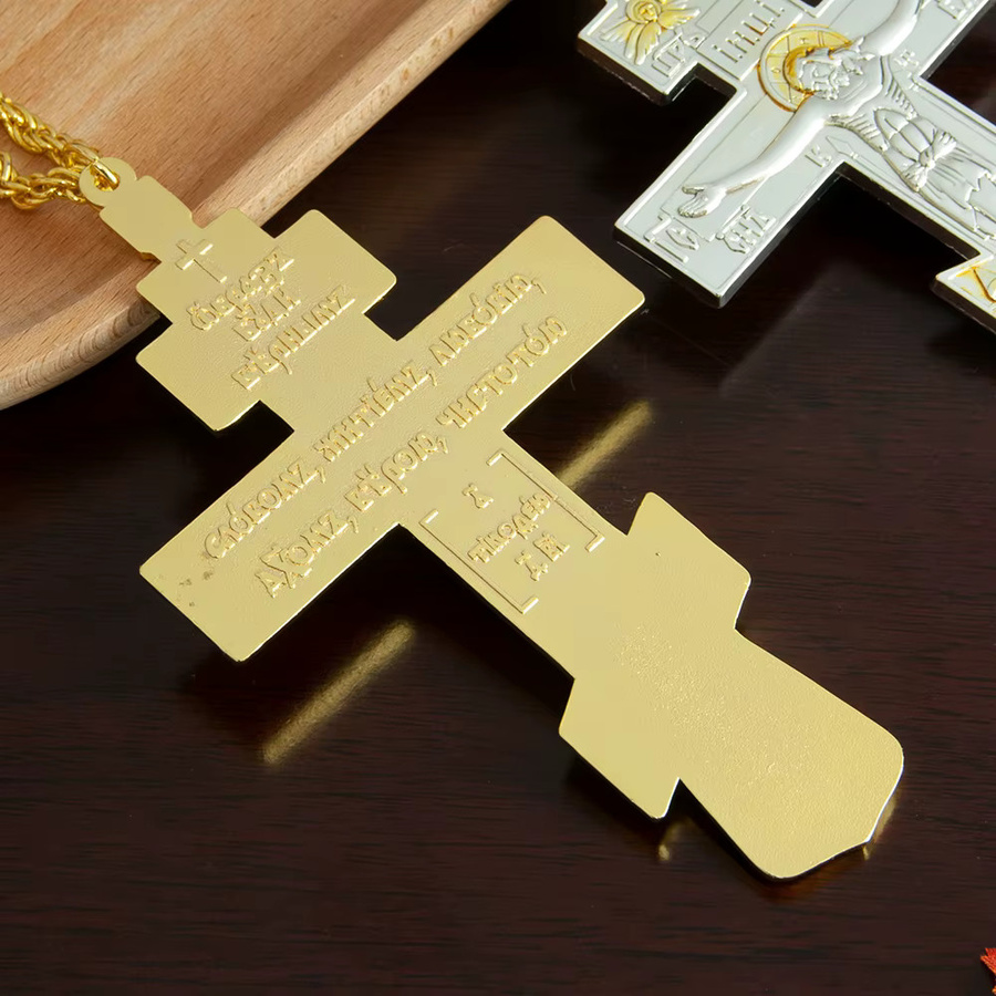 HTISOK Anhänger Brustkreuz, Messing, Gold, Unisex - Bild 1