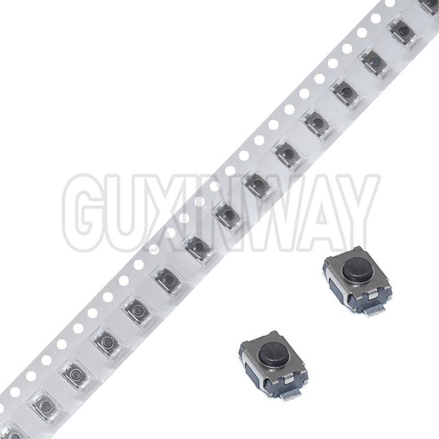 GUXINWAY 100 Stück SMD Patch Takt Schalter 2-Pin Vertikal in Schwarz, B/T/H: 3 x 4 x 2 mm - Bild 1