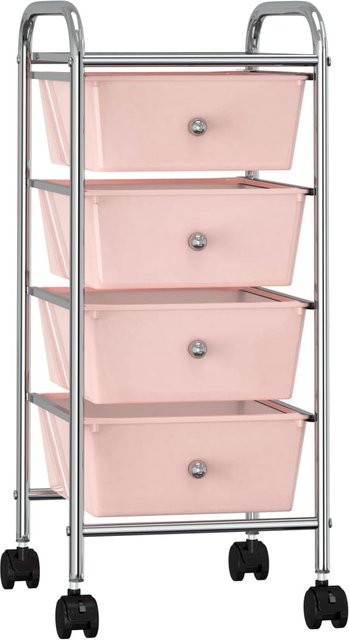 Yiwydaa 4-Schubladen-Trolley aus Kunststoff in Rosa mit Rollen - Bild 1