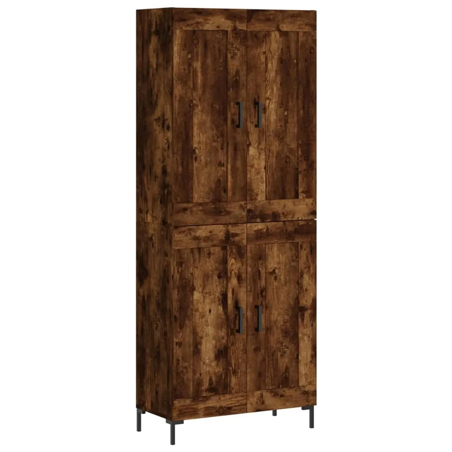 vidaXL Highboard Räuchereiche in Braun aus Holzwerkstoff und Eisen, B/T/H: 69,5 x 34 x 180 cm - Bild 2