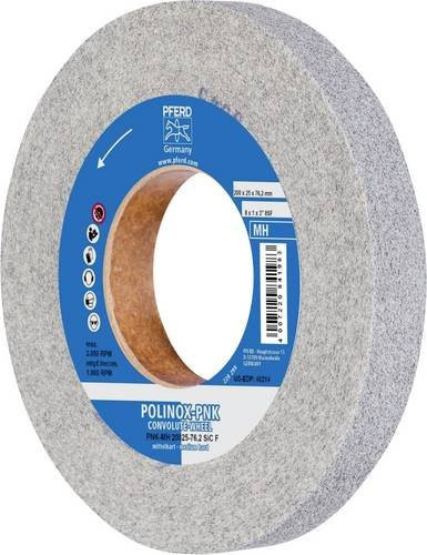 PFERD TOOLS POLINOX Gewickeltes Vlies-Rad PNK Mittehart SIC Fein für Finish, Durchmesser: 200 mm, Bohrung-Ø: 76,2 mm, Farbe: Grau - Bild 1
