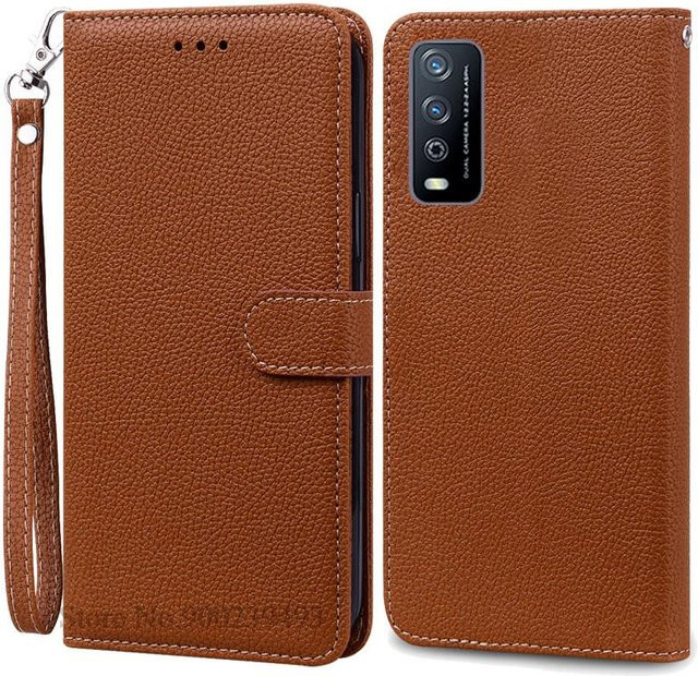 Brieftaschen-Klapphülle für Vivo Y11S Y12S Y20 Y20i Y20S Y20T Y20A in Braun - Bild 1