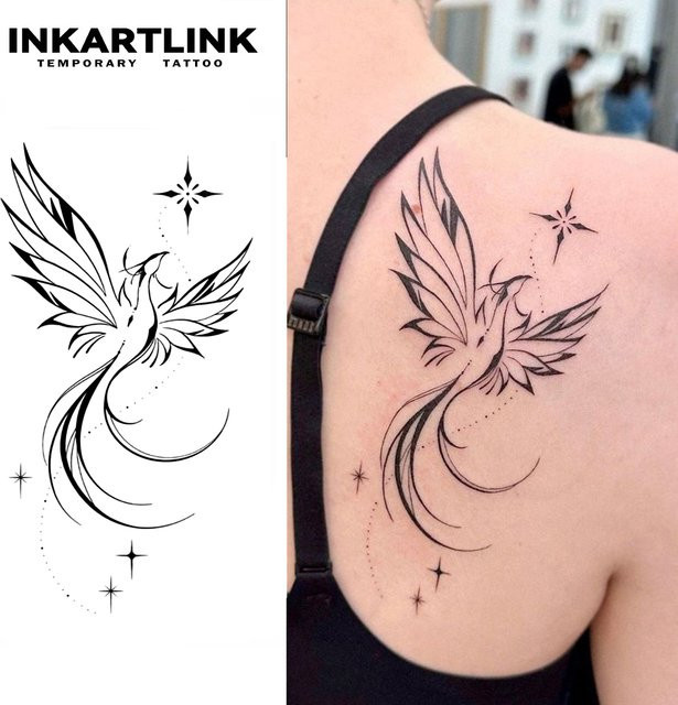 Phoenix Temporäres Tattoo, wasserfest, semi-permanent, hält bis 15 Tage - Bild 1