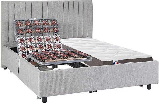 Vente-unique Bett Tiari mit elektrischem Lattenrost in Grau, B/T/H: 70 x 204 x 12 cm - Bild 1