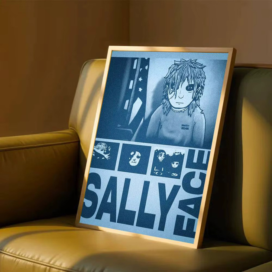 Sally Face Anime-Poster Selbstklebender Whitepaper-Aufkleber in Weiß zur DIY Raumdekoration - Bild 5