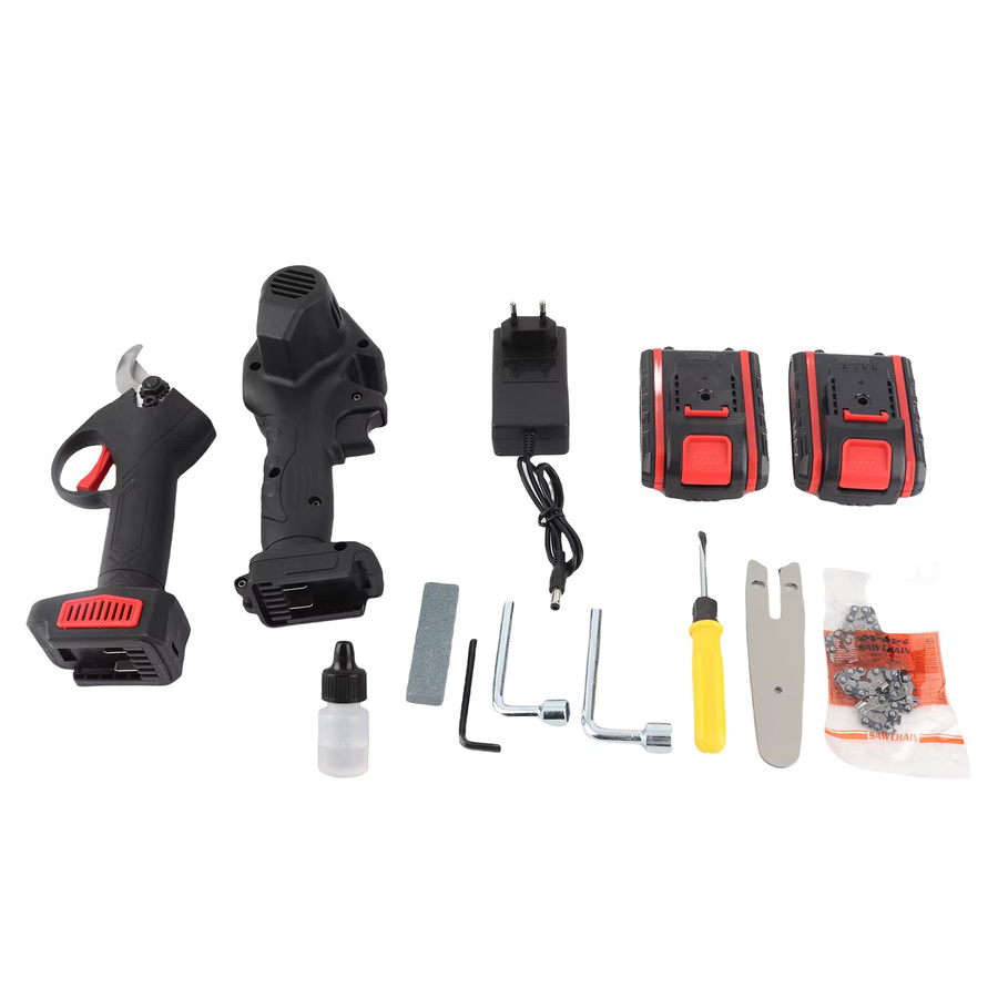 KKMOON Elektrisches Gartenscheren-Set in Schwarz mit bürstenloser Gartenschere und elektrischer Kettensäge zum Schneiden von Bäumen und Ästen - Bild 2