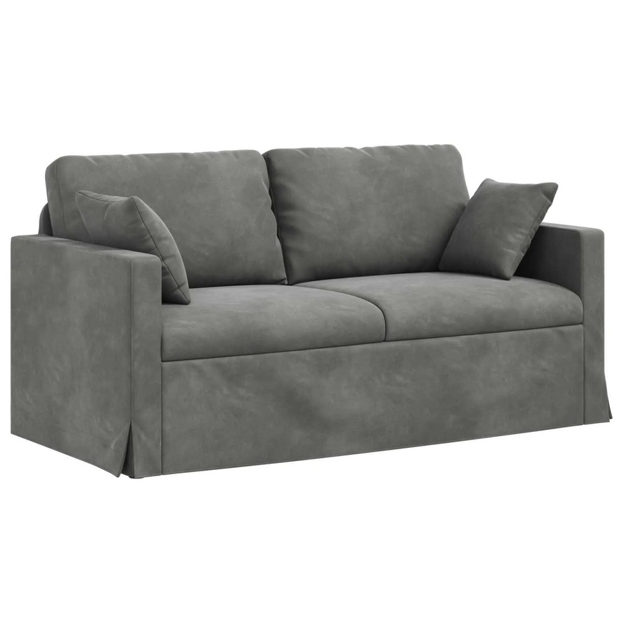 vidaXL Sofa in Dunkelgrau aus Samt mit Metallrahmen B/T/H: 158 x 78 x 80 cm - Bild 2