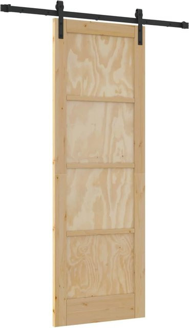 vidaXL Schiebetür aus massivem Kiefernholz in Braun, B: 152,5 cm, H: 211 cm - Bild 1