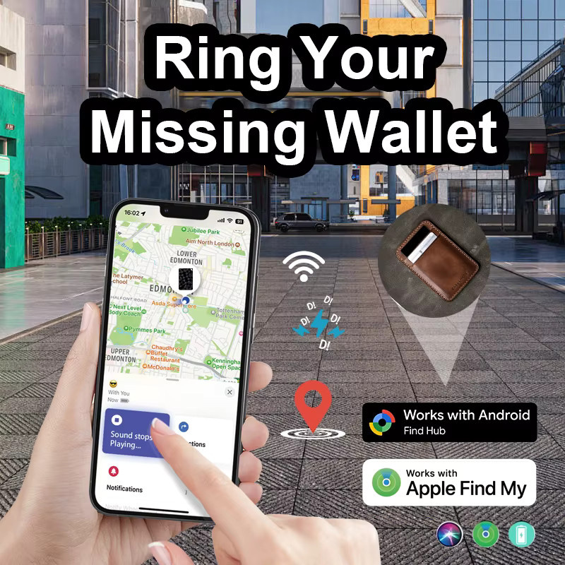 Peocke Bluetooth Wallet Tracker Karte für Android in Schwarz, ultradünner wasserfester Key Tracker mit kabellosem Laden und Find My Funktion - Bild 4