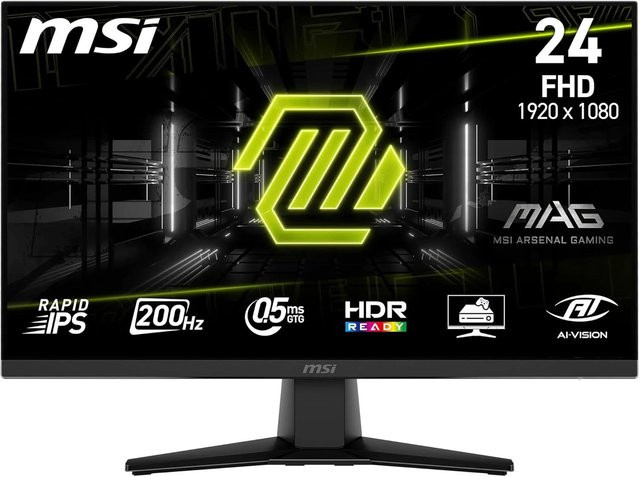 MSI MAG 242F Gaming Monitor 24 Zoll FHD Rapid IPS Panel 200Hz 0,5ms HDR Ready AMD FreeSync Premium Schwarz - Bild 1