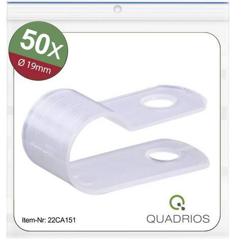 Quadrios 22CA151 Befestigungsschelle schraubbar aus Nylon in Beige/Transparent mit einem maximalen Bündel-Durchmesser von 19mm - Bild 1