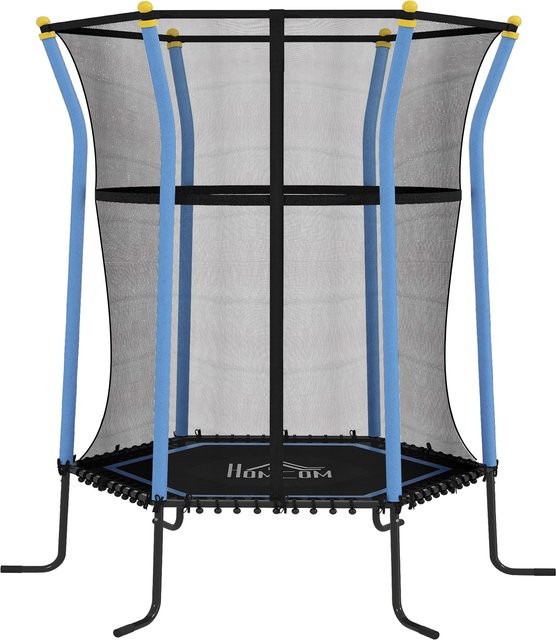 HOMCOM Kinder Trampolin mit Sicherheitsnetz Blau - Bild 1