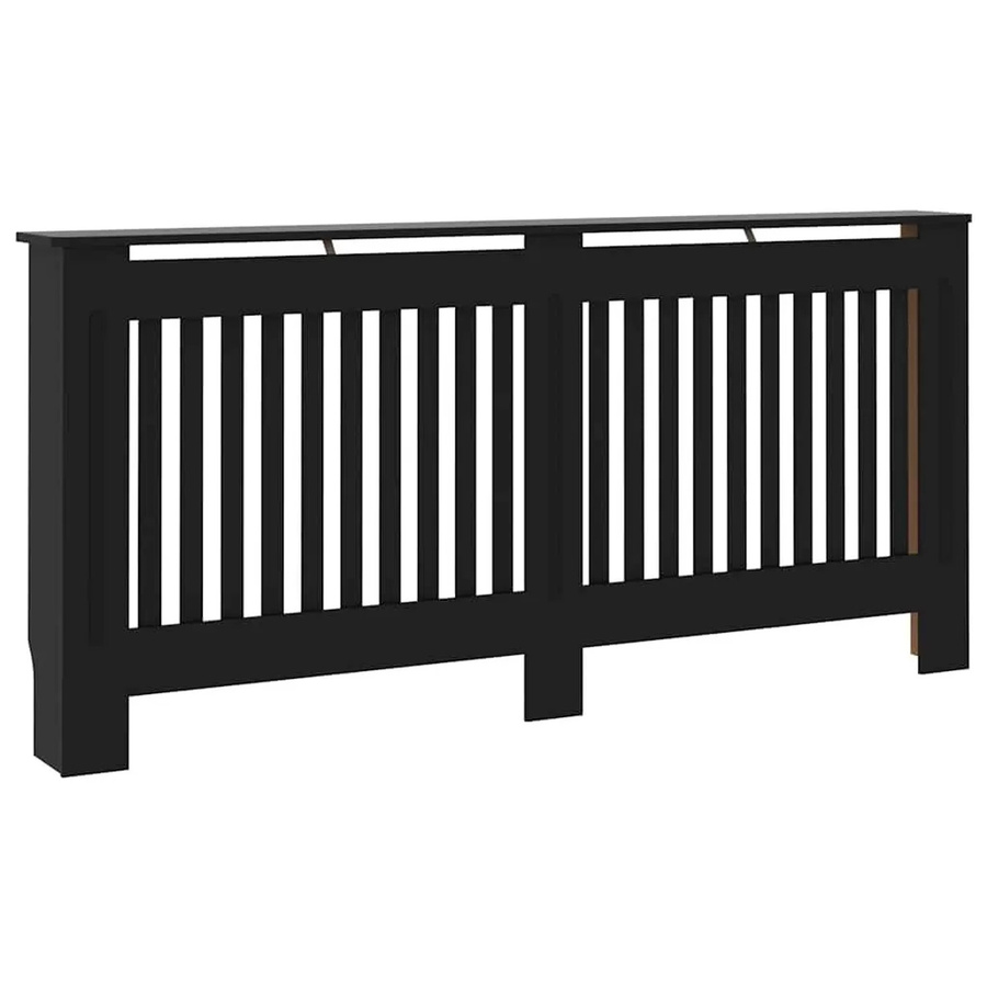 vidaXL Heizkörperverkleidung in Schwarz mit modernem Latten-Design aus MDF, B: 172 cm, T: 19 cm, H: 81,5 cm - Bild 2