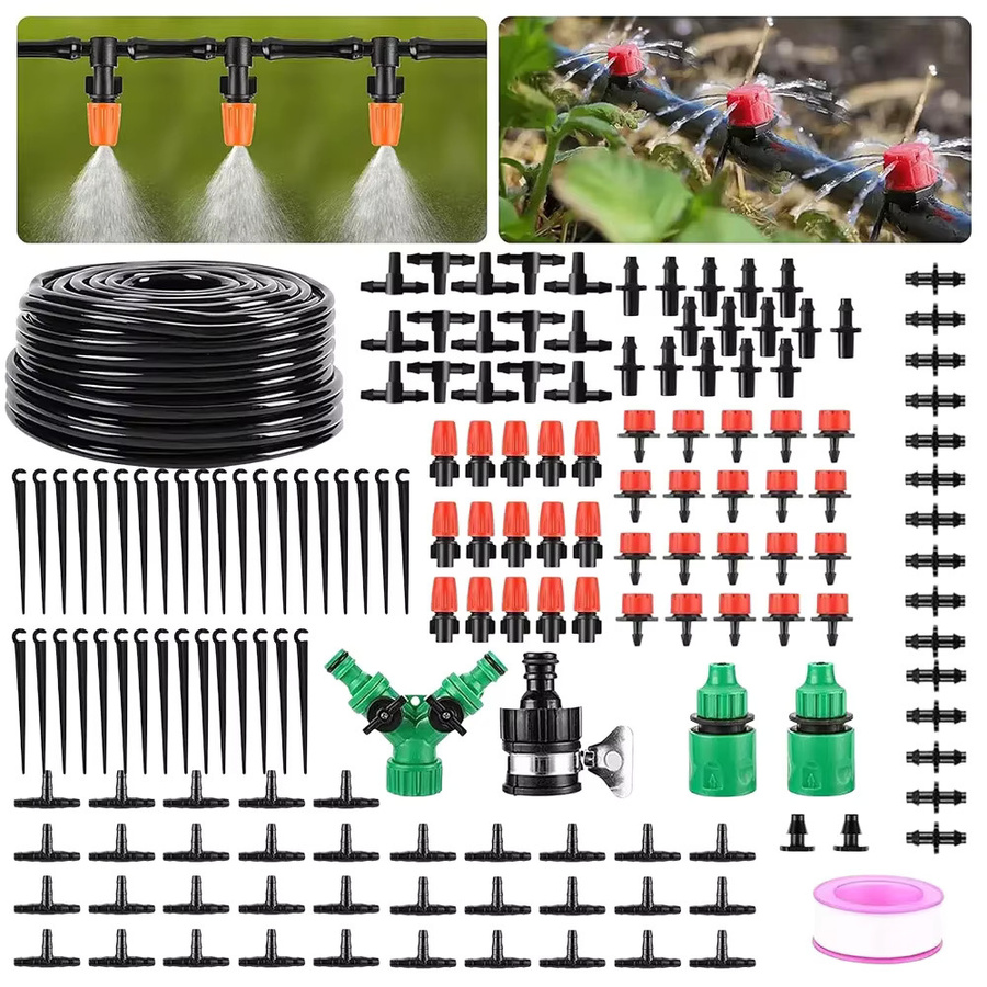 Tropfbewässerungssystem aus Kunststoff mit verstellbaren Düsen und Flow Control, Schwarz, Länge: 30 m - Bild 5