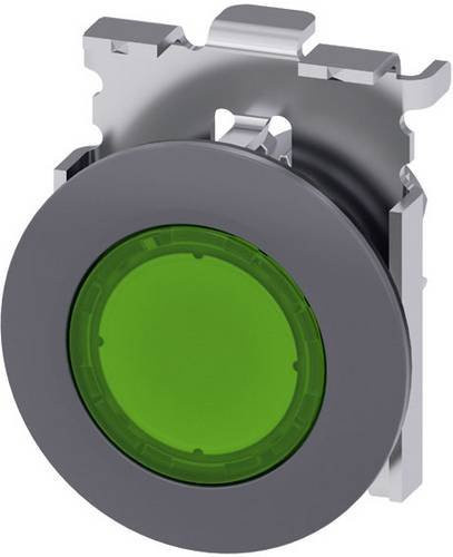 Siemens Leuchtmelder 3SU1061-0JD40-0AA0 mit Metall-Frontring, rund, bündig montiert, Farbe: Sandgrau und Grün - Bild 1