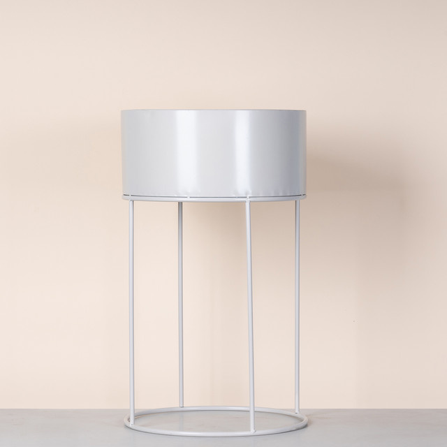 Pflanzschale von BLUME2000 aus Metall in Weiß, Durchmesser: 50 cm, Höhe: 35 cm - Bild 1
