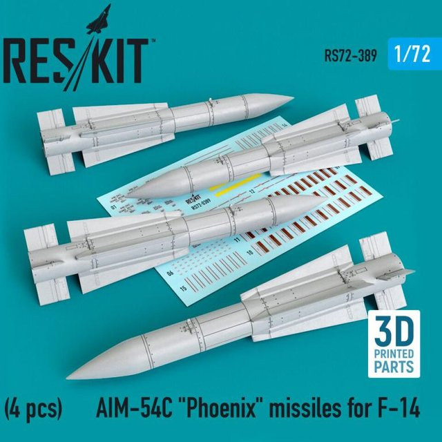 Phoenix AIM-54C Phoenix missiles for F-14, 4-teiliges Set, 3D Printed - Bild 1
