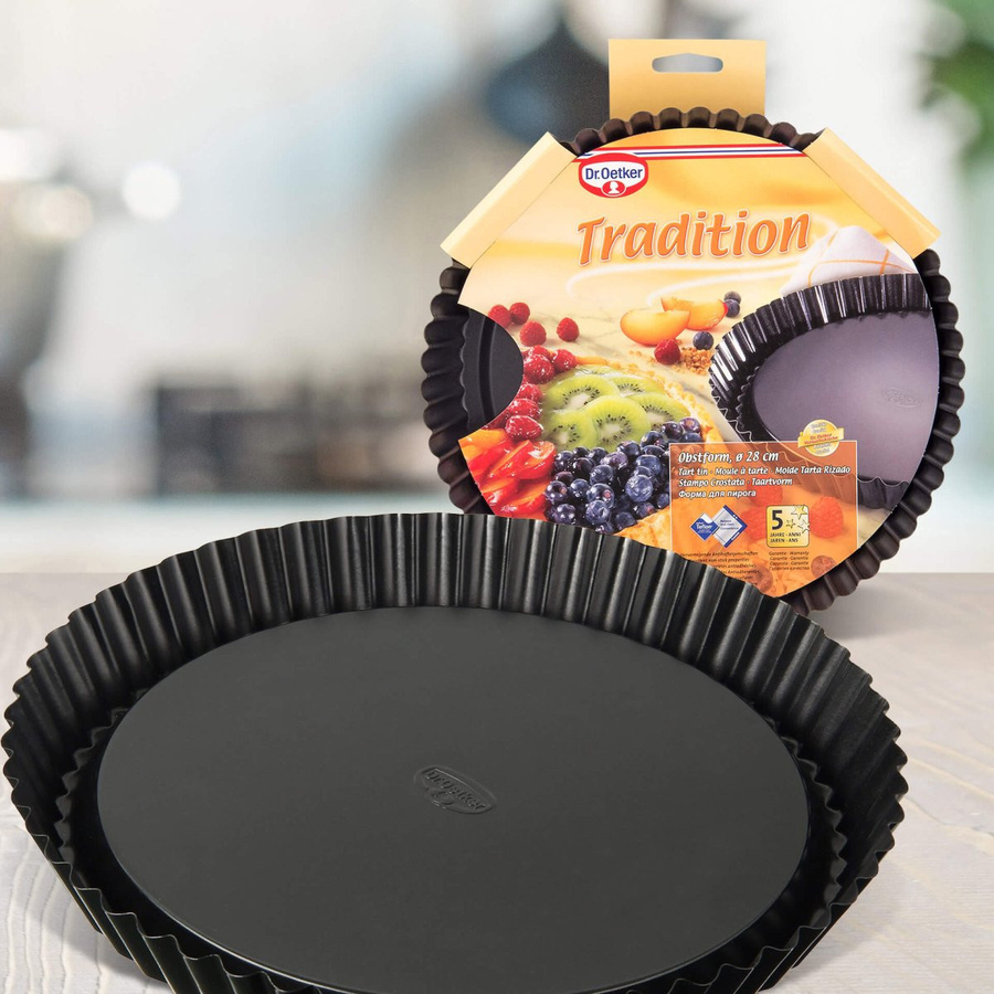 Dr. Oetker Obstkuchenform Tradition, rund, schwarz, Durchmesser: 28 cm, Antihaftbeschichtung - Bild 2