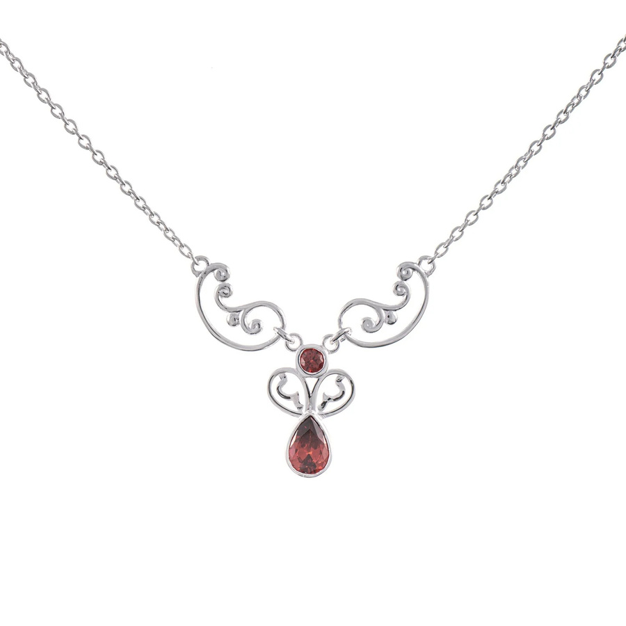 Collier 925 Silber, Zirkonia, rot - Bild 1
