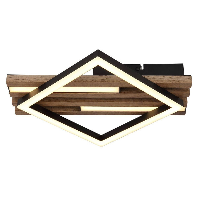GLOBO LED-Deckenleuchte OBRIEN in Mattschwarz mit modernem Design, B/H/T: 33 x 7,5 x 31 cm - Bild 3