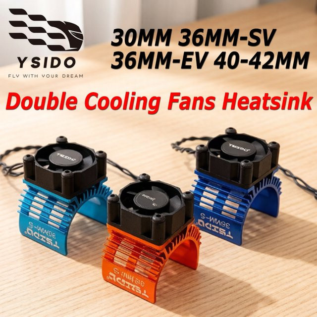 YSIDO Doppelte Kühlventilatoren Kühlkörper, Blau, Metall - Bild 1