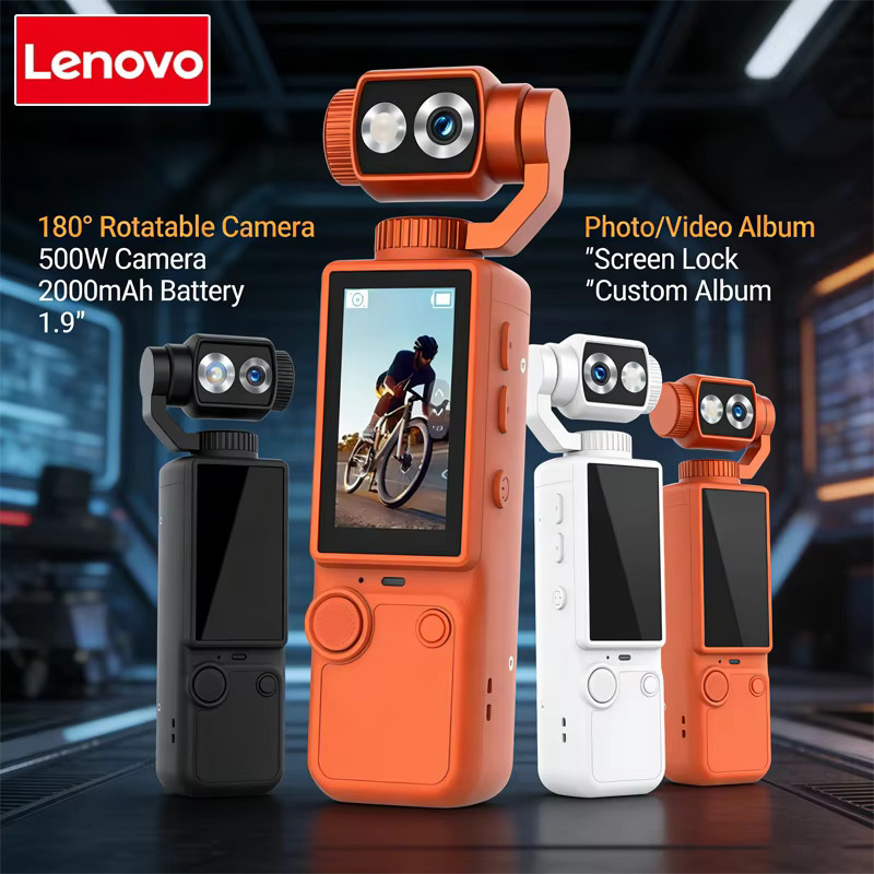 Lenovo 4K HD WiFi Sport-Actionkamera in Weiß für Reise, Fahrrad und Vlogging - Bild 2