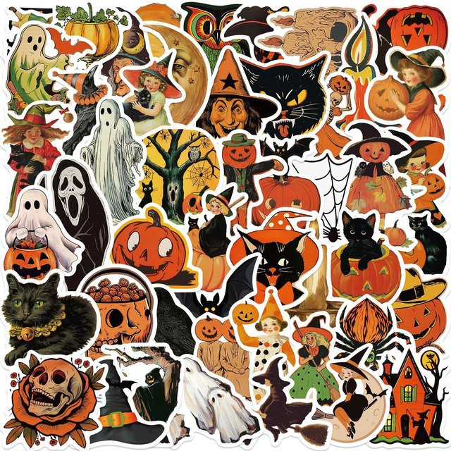 MRJIAANGSON Halloween Party Cartoon Graffiti Aufkleber, 52-teiliges Set - Bild 1