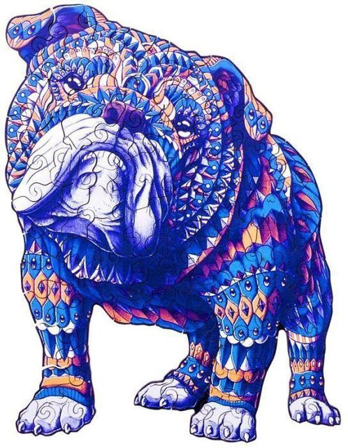 ENGELHART Holzpuzzle Bulldogge A4, 85 Teile - Bild 1