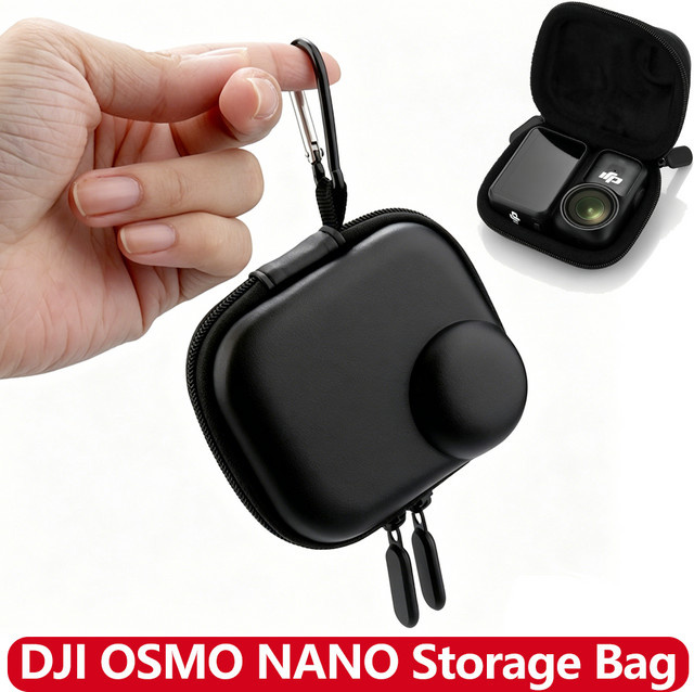 DJI OSMO NANO Action-Kamera Tragbare Hartschalen-Tragetasche in Schwarz mit Metallhaken - Bild 1