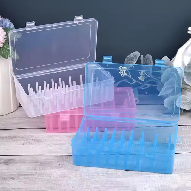 Nähgarnbox aus Kunststoff mit 42 Spulen und Organizer-Tabletts für Bastelspulen - Bild 1