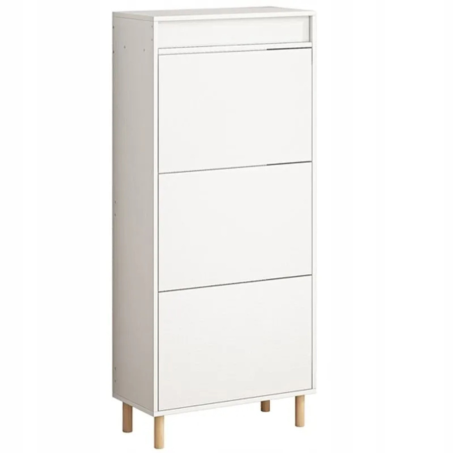 Rebiko Schuhschrank Loft Weiß mit Spiegel und Regalfächern für Flur und Diele, Breite: 55 cm - Bild 1