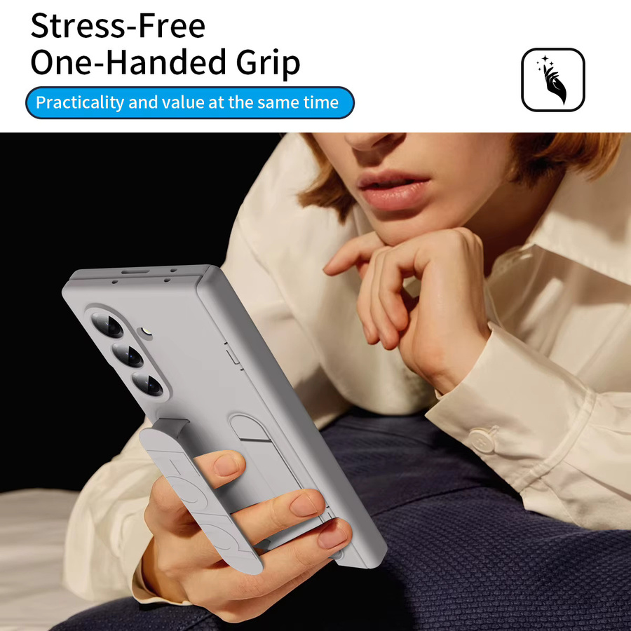 All-in-One Schutzhülle mit Schutzfolie und gehärtetem Glas für Samsung Galaxy Fold8 Ultra, Fold8, Fold7, Fold6, Fold5, Fold4 und Fold3 in Blau und Grau - Bild 4