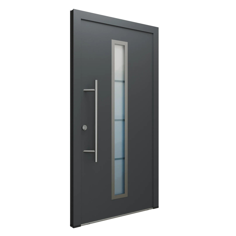 FM Türen Innen Tür Modell AS68 01 mit Glaseinsatz in Anthrazit, Ausführung Links, B: 110 cm, H: 210 cm - Bild 2