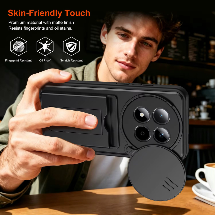 Stoßfeste Kamera-Schutzhülle mit Kartenfach und Standfunktion für Xiaomi Redmi Note 15 Pro Plus / 15 Pro 4G 5G in Blau oder Schwarz - Bild 4