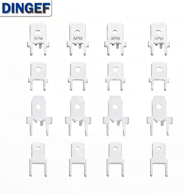 DNIGEF PCB Spaten Terminal Stecker Set, 100 Stück, 4,8 mm und 6,3 mm, Crimp Terminal Platte für Leiterplatten - Bild 1