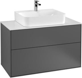 Villeroy & Boch Waschtischunterschrank Finion mit integrierter Wandbeleuchtung, Blau und Weiß lackiert, B/H/T: 100 x 50,1 x 60,3 cm - Bild 1