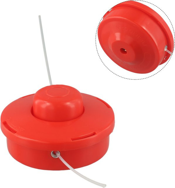 VIBRATITE Ersatz-Benzin-Trimmerkopf mit Bump-Feed-Schnurspule aus Kunststoff in Rot/Schwarz für Freischneider und Rasenmäher - Bild 1
