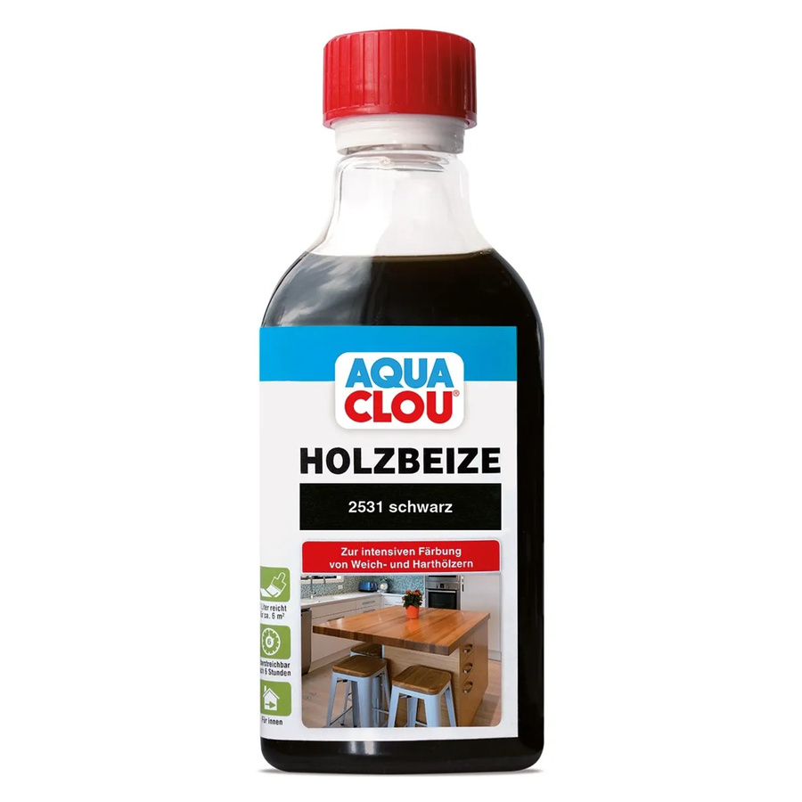 Aqua Clou Holzbeize Schwarz 250 ml - Bild 2